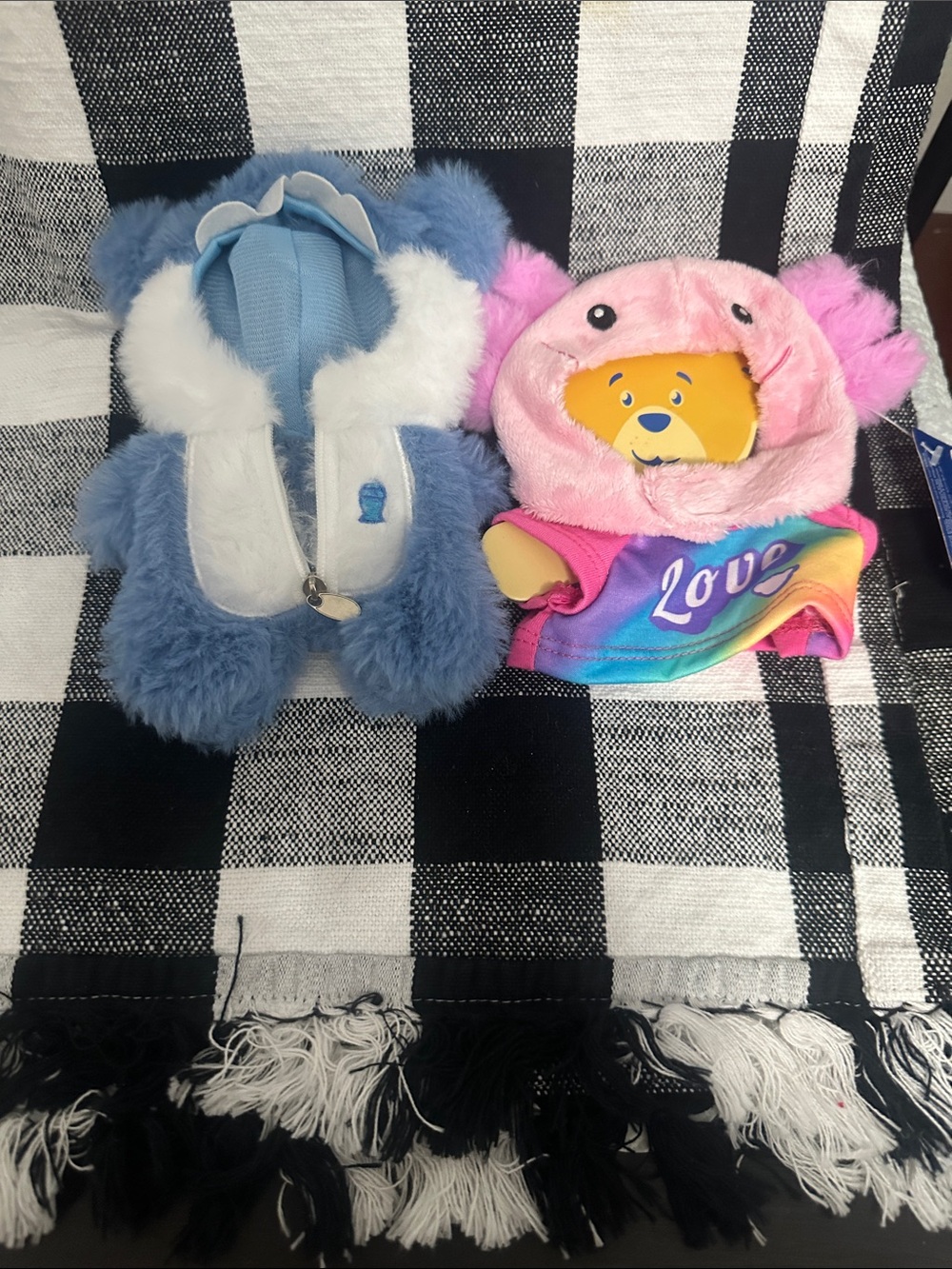 2 Build a Bear mini bear outfits - Blue and Pink NWT
